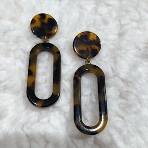 J Crew Factory tortoise drop earrings